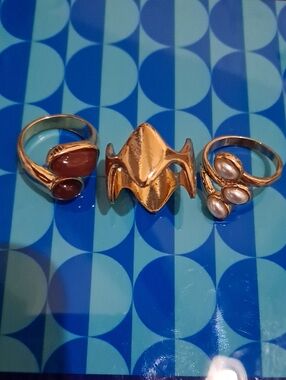 Set Of 3-Gold Tone Women's Statement Ring - Gold Color